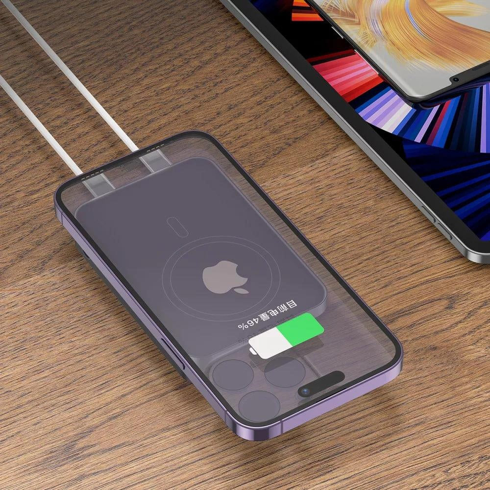 Trådlös Extern Batteri Proove Hoodman, 10000mAh, 20W, PD + FQI, 1 x QI - 1 x USB-C, Grå PBH120010003