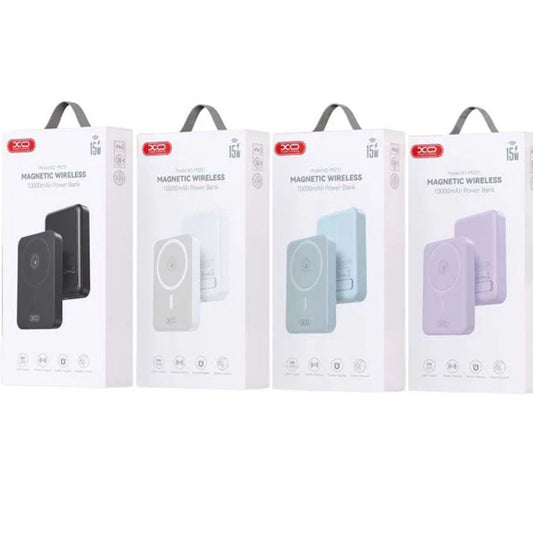 Trådlös Extern Batteri XO Design PR231, 10000mAh, 20W, PD + FQI, 1 x QI - 1 x USB-C, Vit