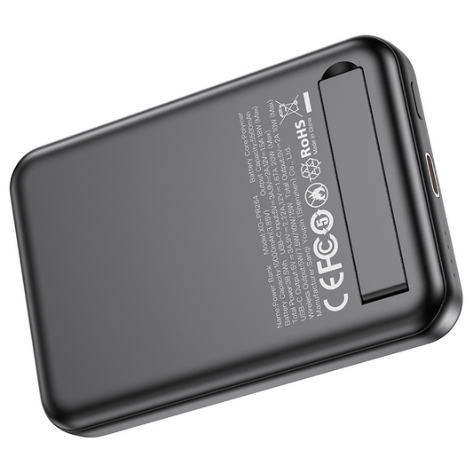 Trådlös Extern Batteri XO Design PR264, 10000mAh, 20W, PD + FQI, 1 x QI - 1 x USB-C, Svart, Omslagen