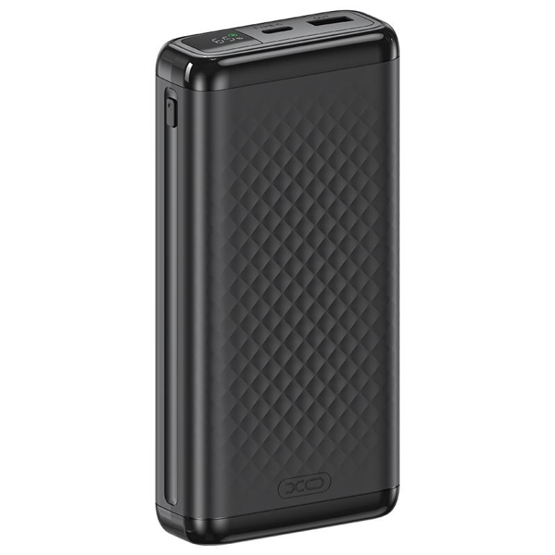Extern batteri XO Design PB309, 20000mAh, 22,5W, QC + PD, 1 x USB-A - 1 x USB-C, Svart