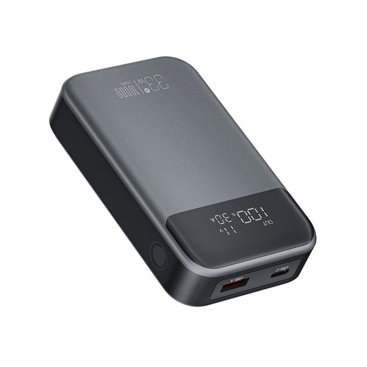 Extern batteri XO Design PR232, 10000mAh, 33W, QC + PD, 1 x USB-A - 1 x USB-C, Svart