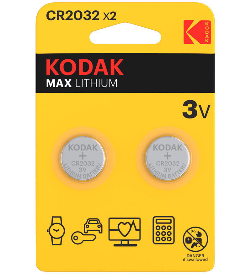 Kodak Max-batteri, CR2032, Set om 2 stycken