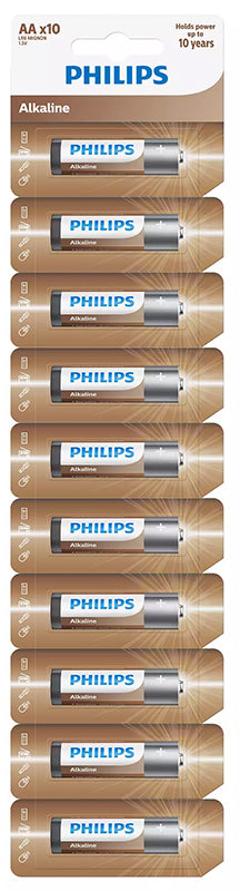 Philips-batteri, AAA / LR3, Set om 10 stycken