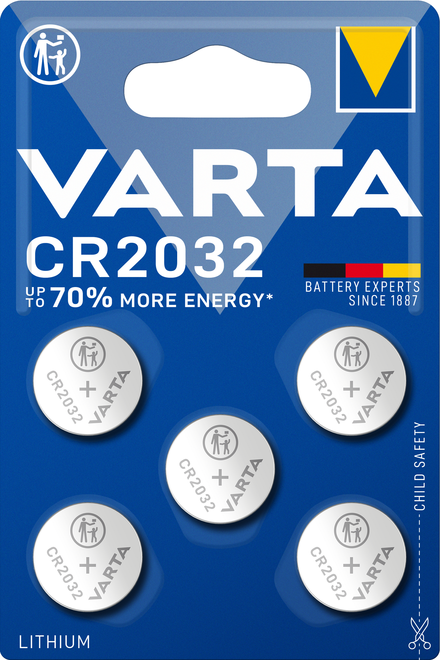 Varta-batteri, CR2032, Set om 5 stycken