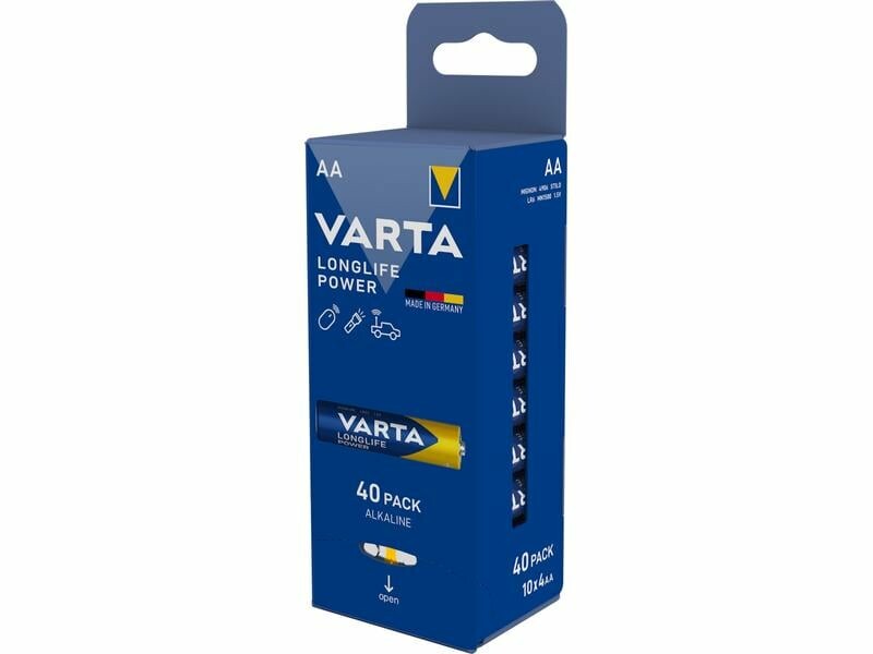 Varta Longlife Power 4906 batteri, AA / LR6, Set om 40 stycken