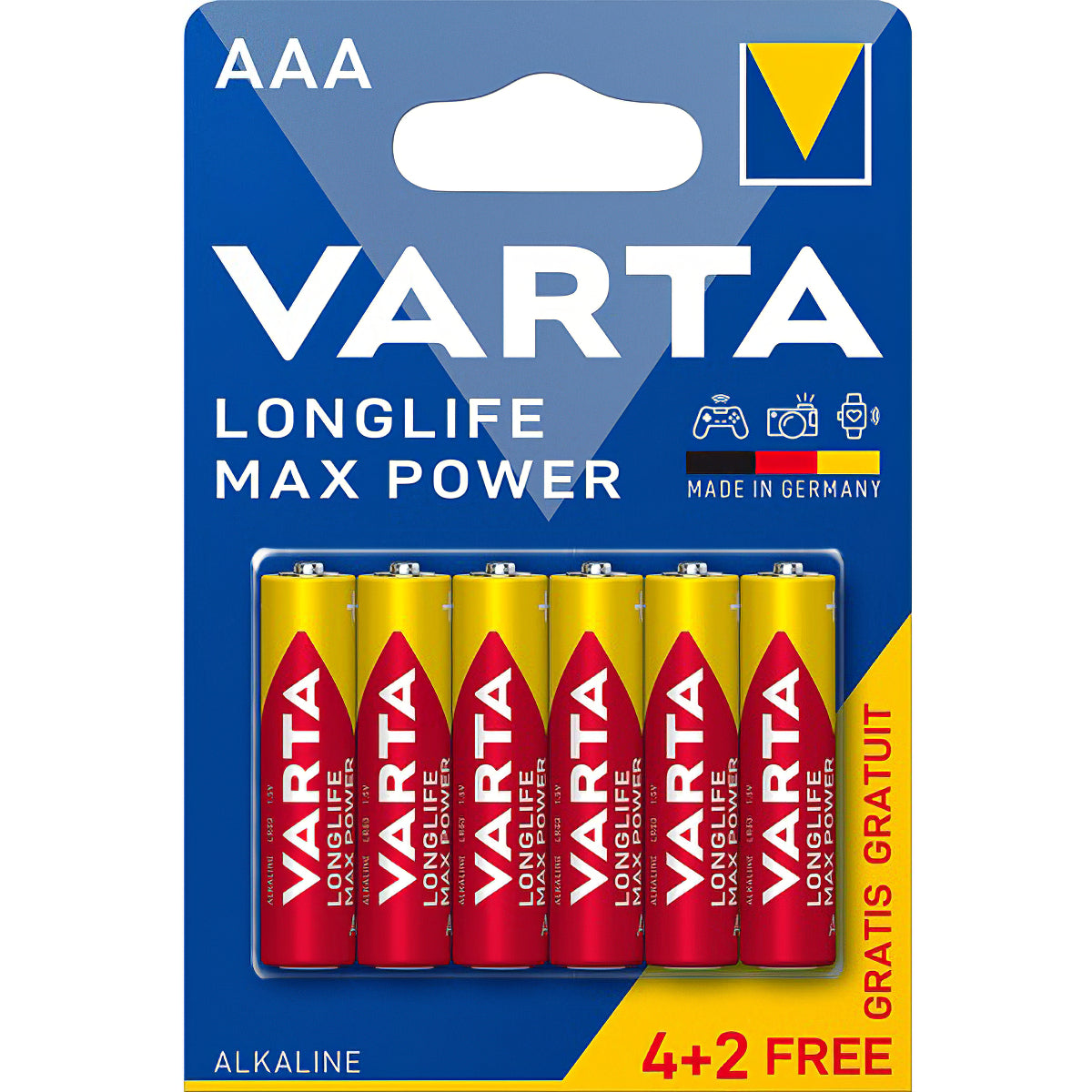 Varta Longlife Max Power Max Power 4703 batterier, AAA / LR3, uppsättning om 6 st