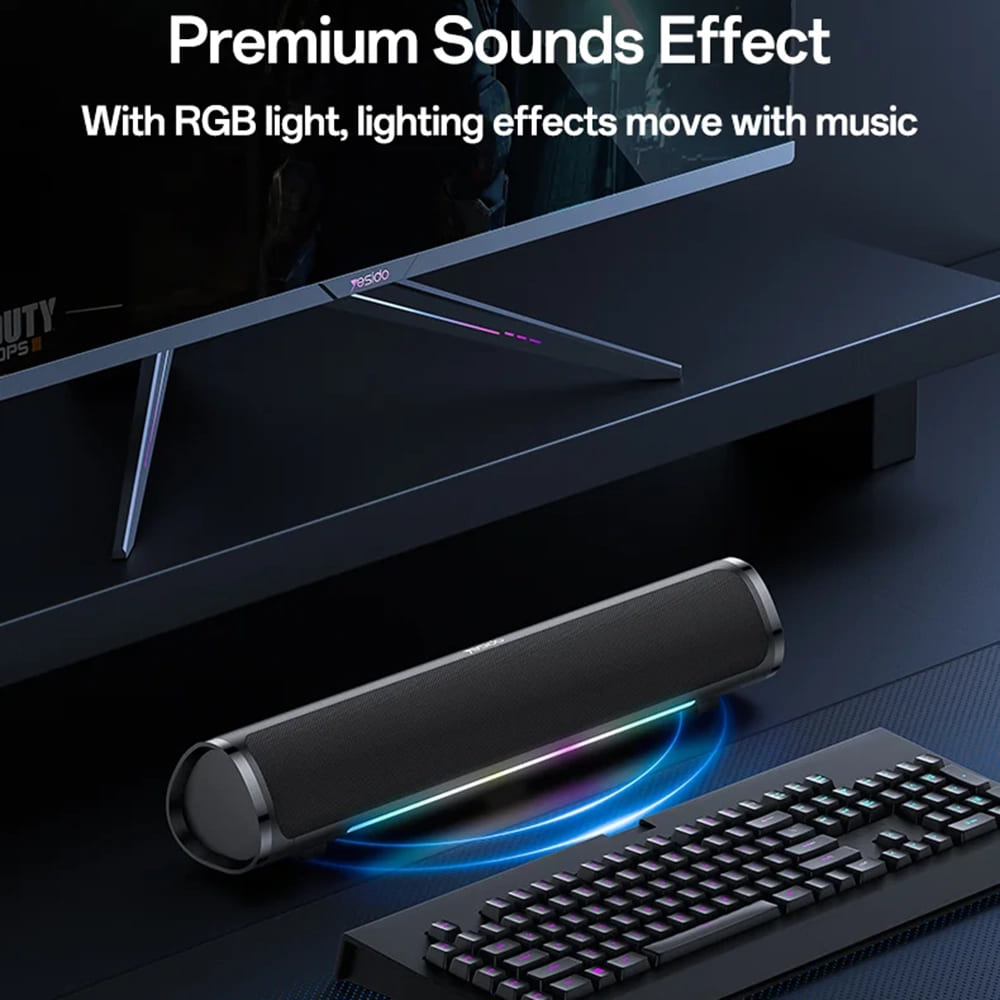 Yesido YSW27 Bluetooth Speaker, 10W, RGB, Black
