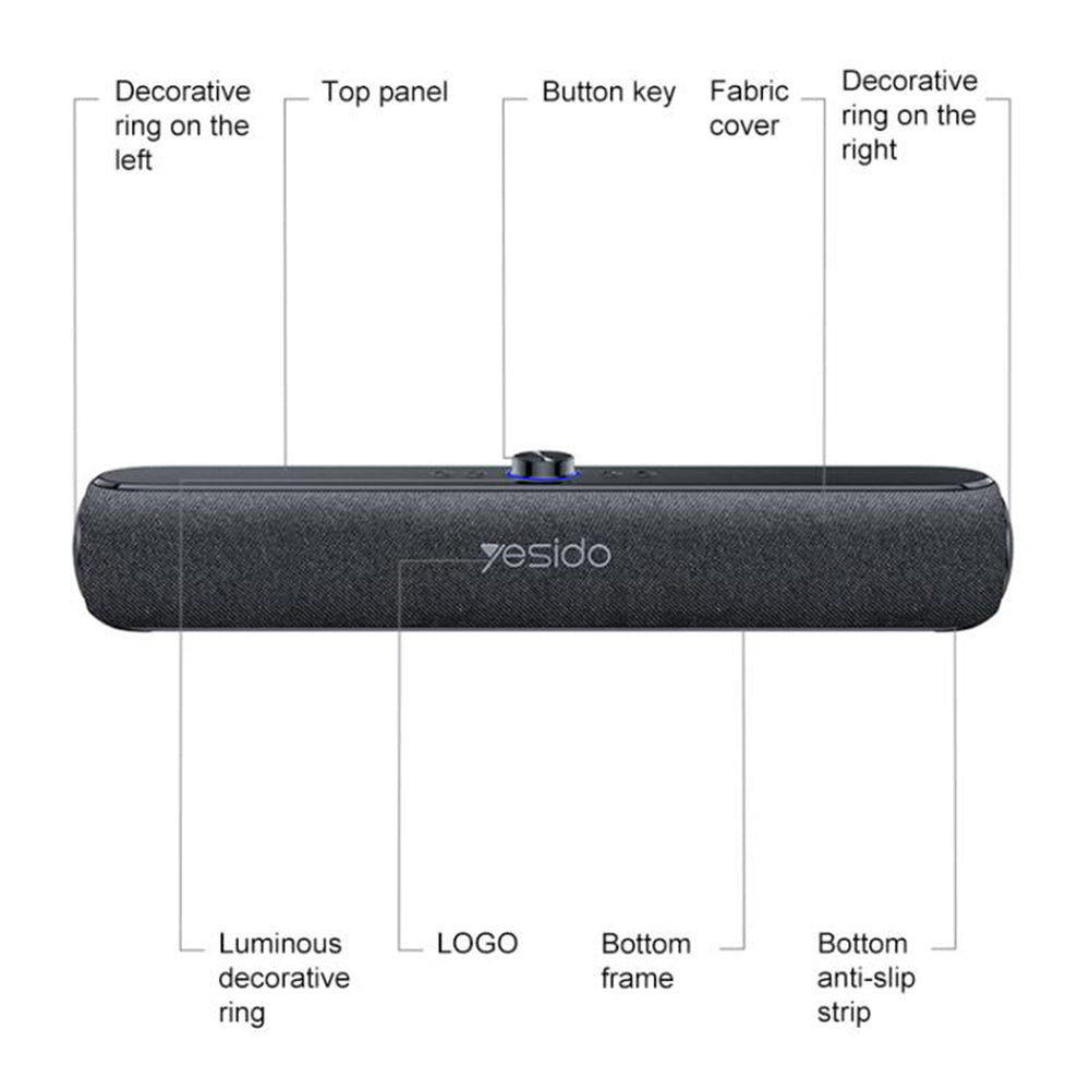 Bluetooth-högtalare Yesido YSW42, 20W, Svart