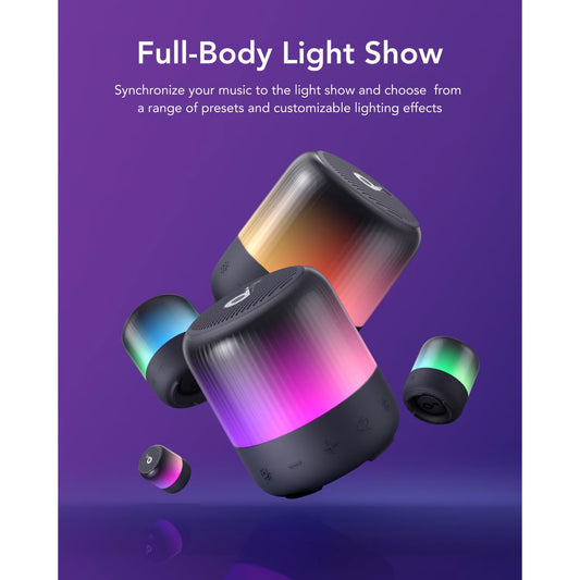 Bärbar Bluetooth-högtalare Anker SoundCore Glow Mini, 8W, RGB, vattentät, svart A3136G11