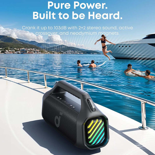 Bärbar Bluetooth-högtalare Anker SoundCore Boom 2 Pro, 140W, TWS, RGB, Vattentät, Svart A3134A11