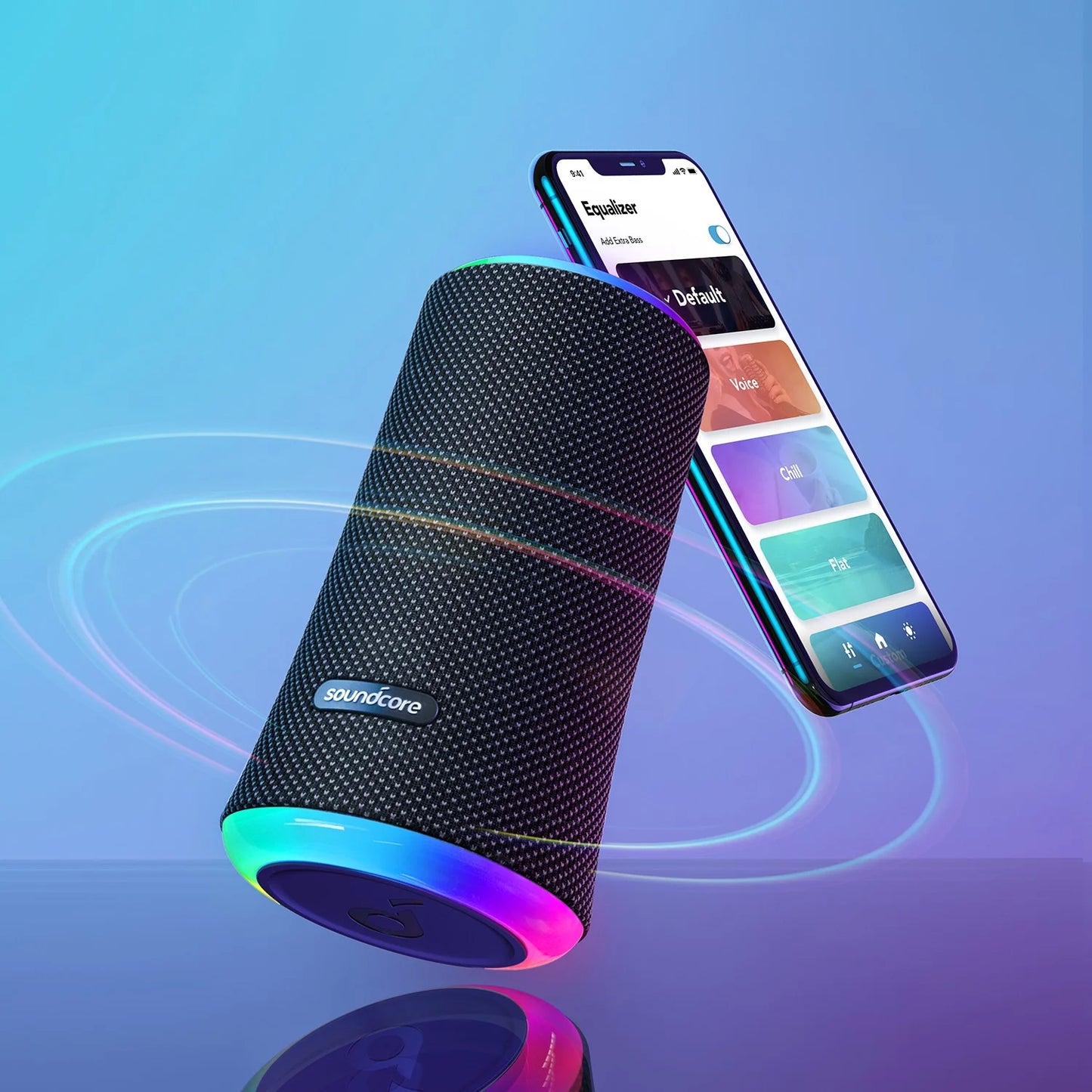 Anker SoundCore Flare 2 Bluetooth-högtalare, 20W, RGB, Vattentät, Svart A3165G11