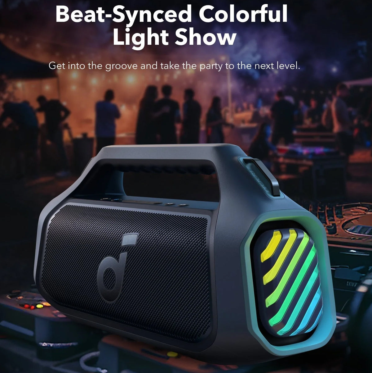 Bärbar Bluetooth-högtalare Anker SoundCore Boom 2 Plus, 140W, TWS, RGB, Vattentät, Blå A3134031