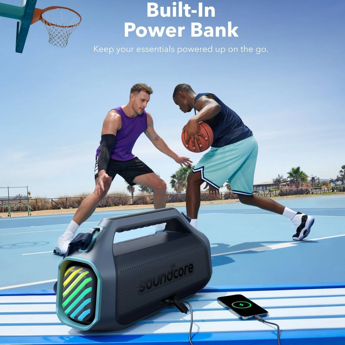 Bärbar Bluetooth-högtalare Anker SoundCore Boom 2 Plus, 140W, TWS, RGB, Vattentät, Blå A3134031