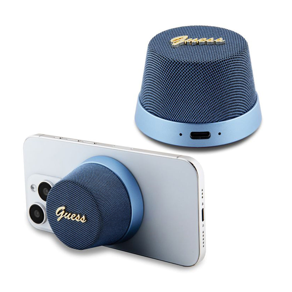 Bärbar Bluetooth-högtalare Guess Stand Magnetic Script Metal, 3W, Blå