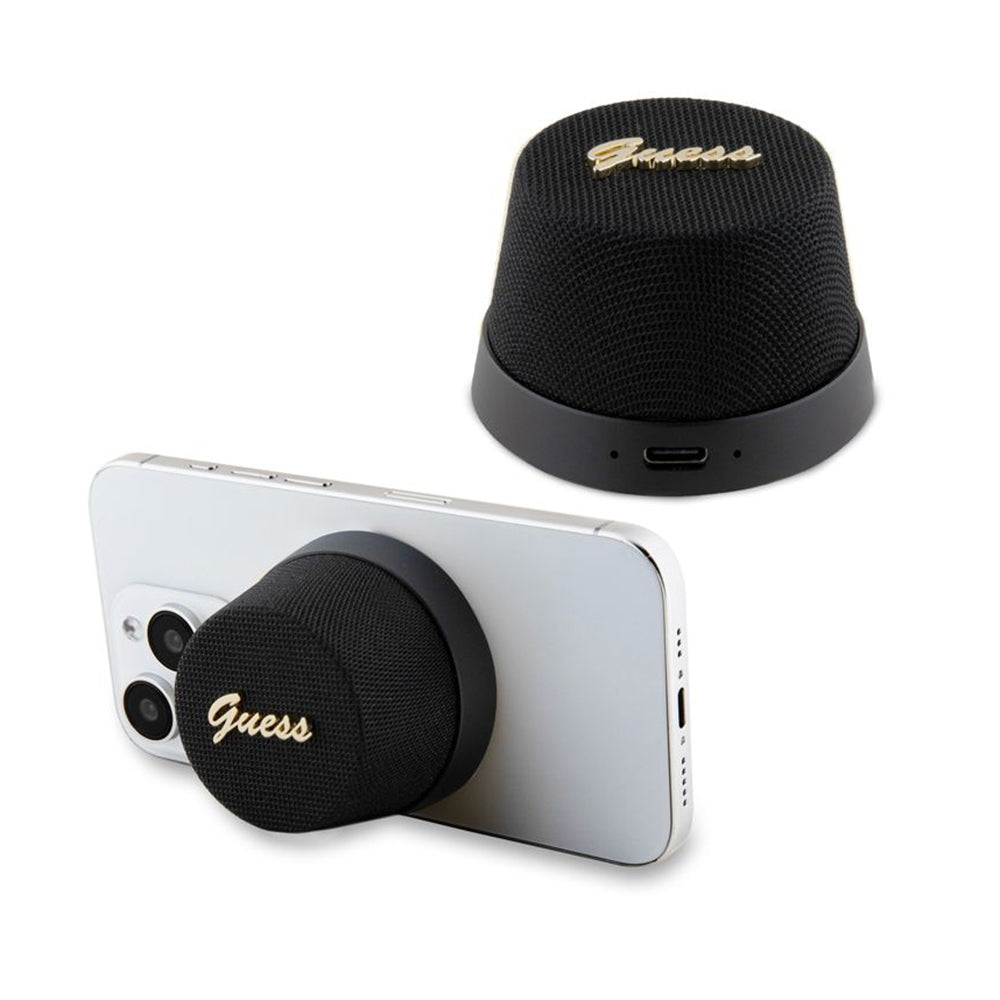 Bärbar Bluetooth-högtalare Guess Stand Magnetic Script Metal, 3W, Svart
