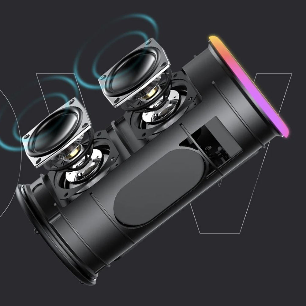 Bärbar Bluetooth-högtalare HAVIT SK833BT, 2 x 10W, RGB, Vattentät, Svart