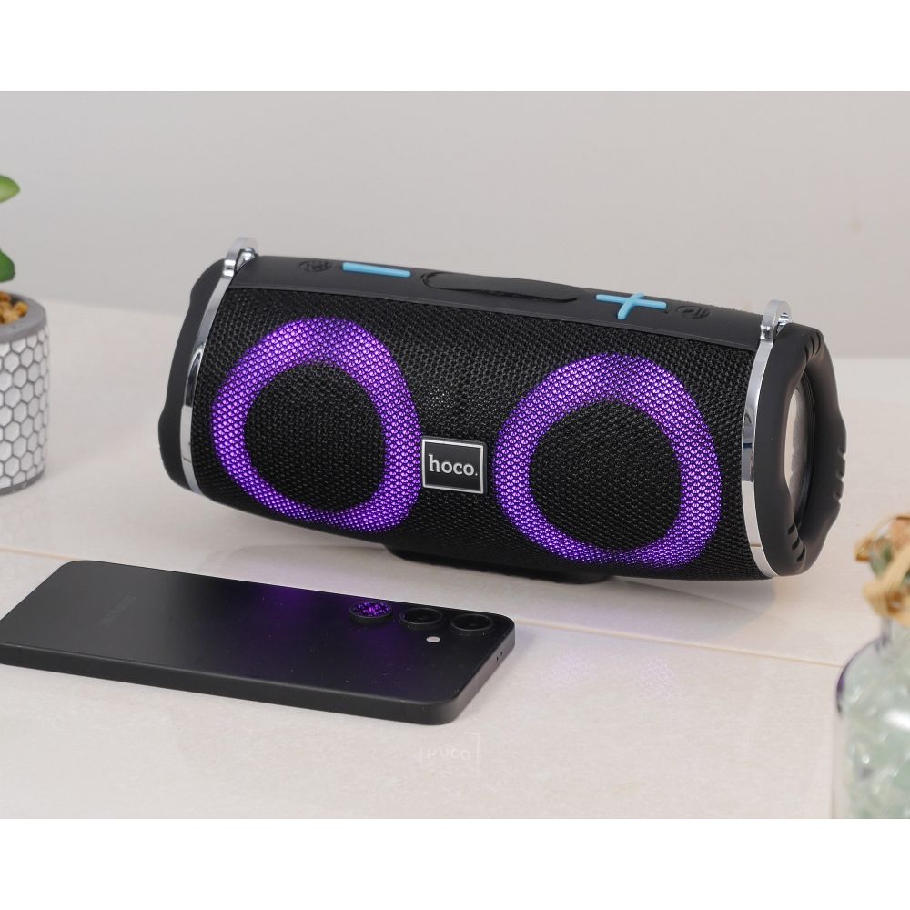 Bärbar Bluetooth-högtalare HOCO HC12, 10W, RGB, Vattentät, Svart