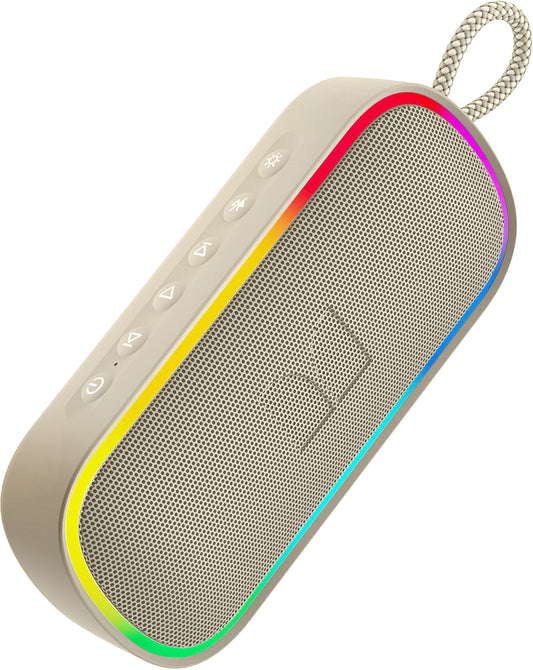 Monster S150 Plus bärbar Bluetooth-högtalare, 40W, TWS, RGB, vattentät, ljus beige