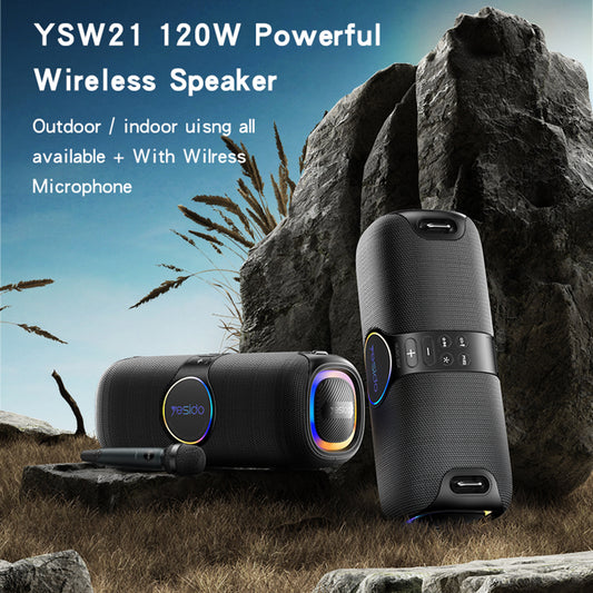 Bluetooth-högtalare Yesido YSW21 Karaoke, 120W, RGB, Vattentät, Svart
