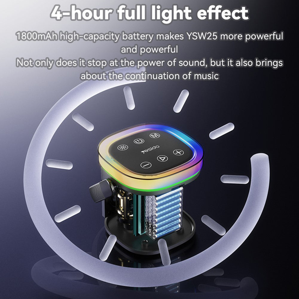 Bärbar Bluetooth-högtalare Yesido YSW25, 5W, RGB, Svart