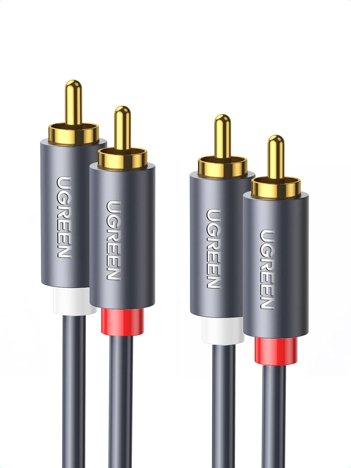 UGREEN AV104 ljudkabel, 2 x RCA - 2 x RCA, 1,5 m, Svart