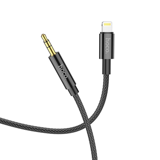 Ljudkabel 3,5mm - Lightning HOCO UPA19, 1m, Svart