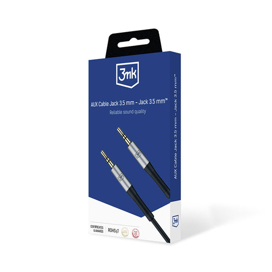 3,5 mm ljudkabel - 3,5 mm 3MK, 1 m, svart