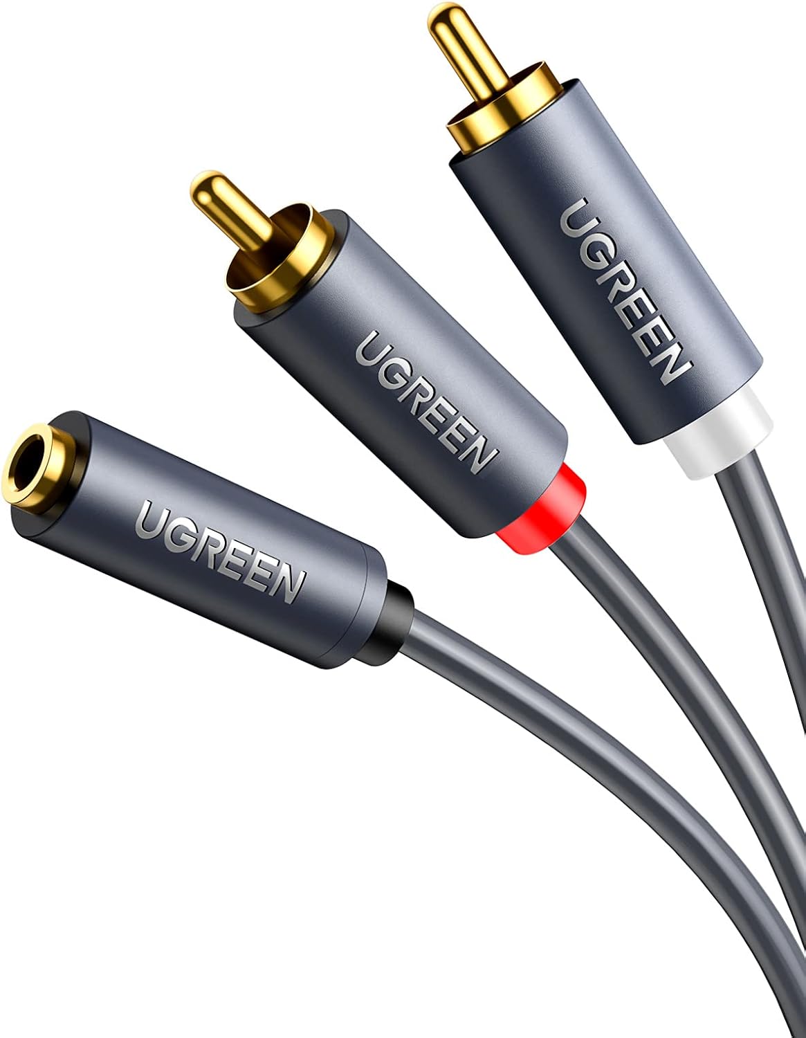 Audio Kabel 3.5mm - 2 x RCA UGREEN AV102, 1m, Grå