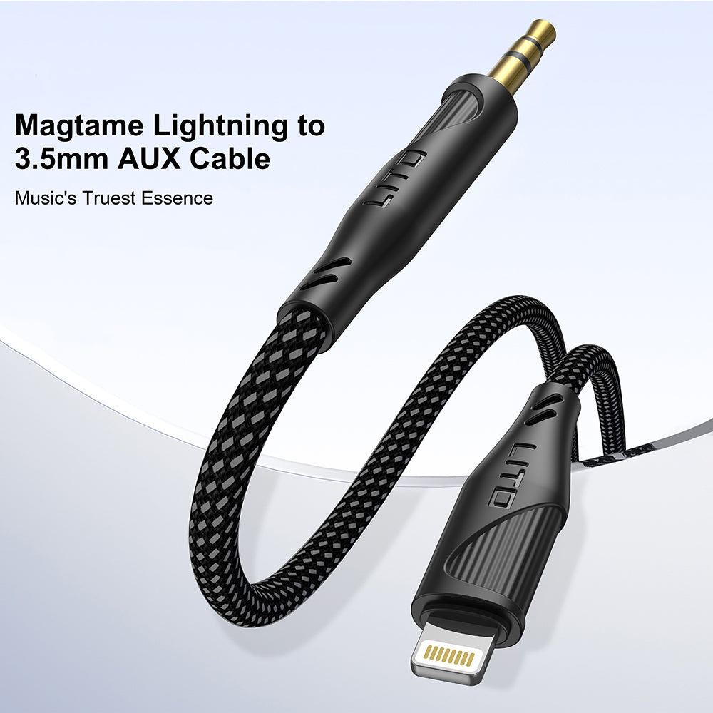 Audio Lightning-kabel - 3,5 mm Lito LA02, 1 m, Svart