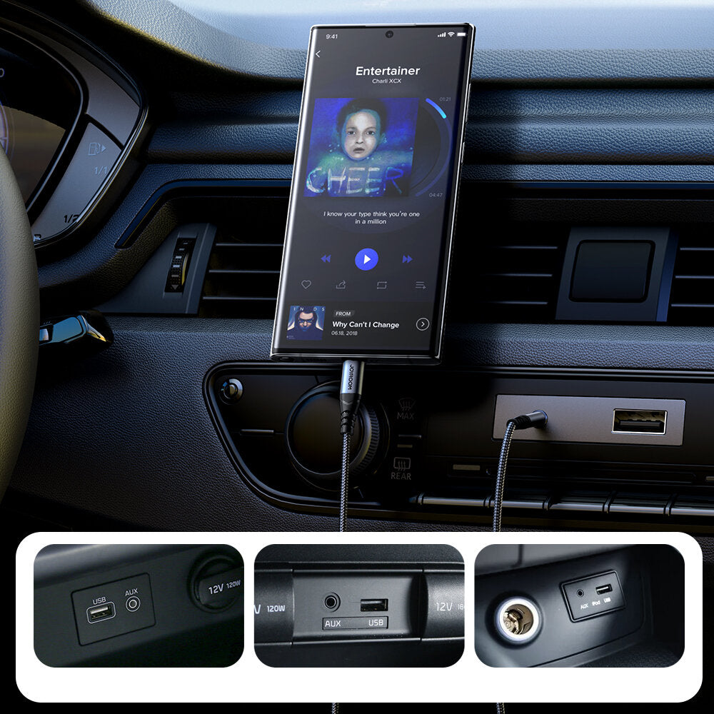Audio Kabel USB-C - 3.5mm Joyroom SY-A07, 1.2m, Svart