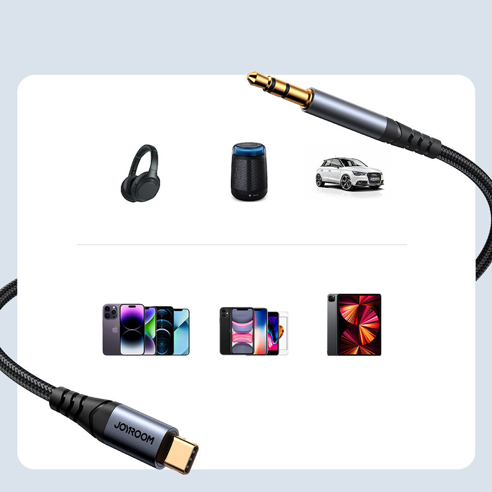 Audio Kabel USB-C - 3.5mm Joyroom SY-A07, 1.2m, Svart
