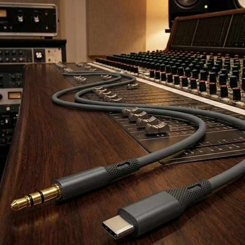 Audio Kabel USB-C - 3.5mm Techsuit AC4 SoundFlex, 1m, Grå
