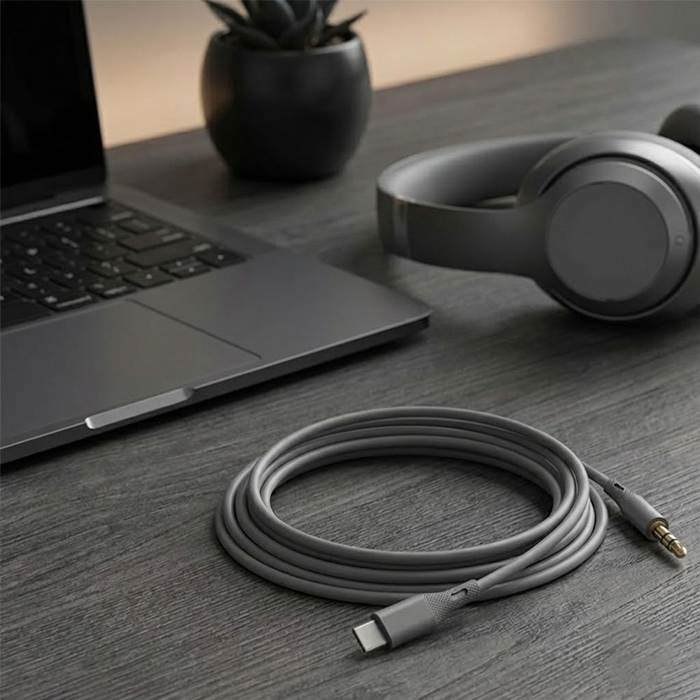 Audio Kabel USB-C - 3.5mm Techsuit AC4 SoundFlex, 1m, Grå