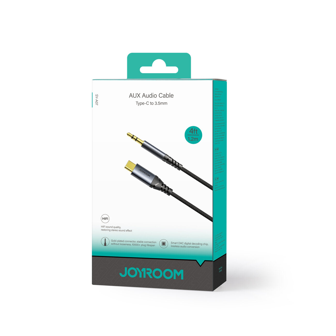 Audio Kabel USB-C - 3.5mm Joyroom SY-A07, 1.2m, Svart