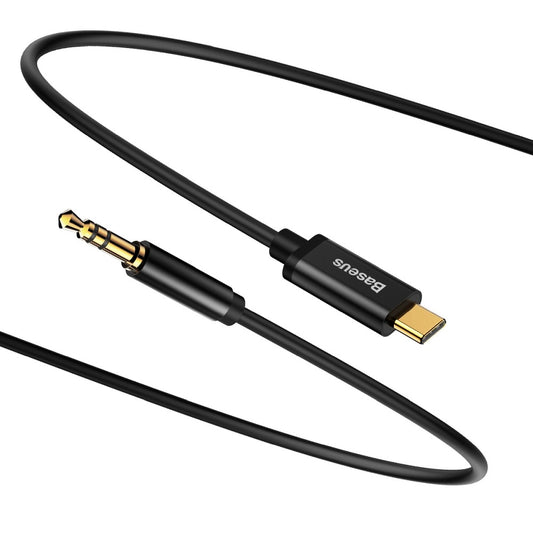 Ljudkabel USB-C - 3,5mm Baseus Yiven Yiven M01, 1,2m, Svart CAM01-01