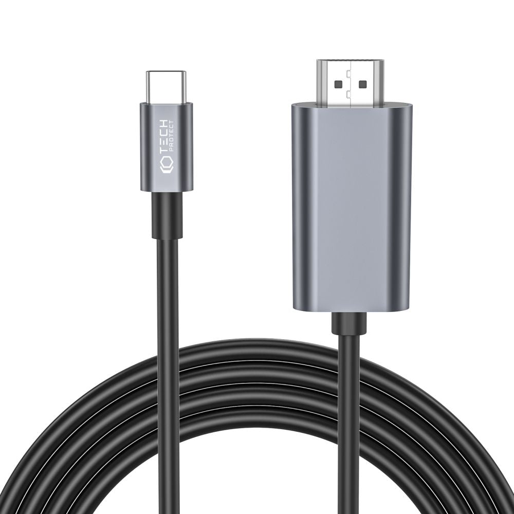 Ljud- och videokabel USB-C - HDMI Tech-Protect Ultraboost, 2m, Svart