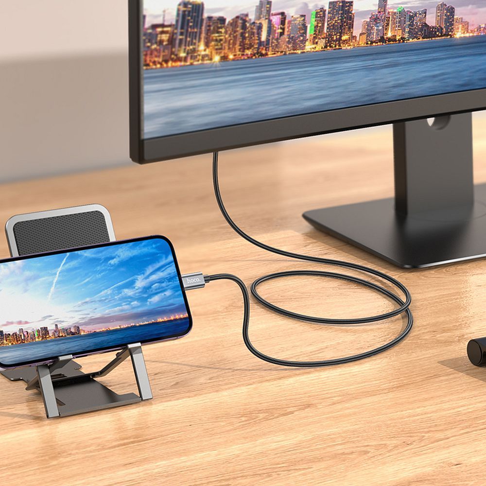 Audio- och videokabel Lightning - HDMI HOCO UA27, 2m, Grå