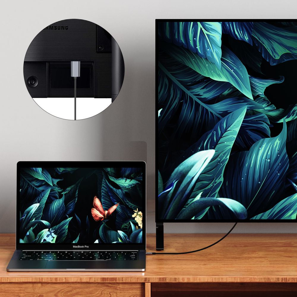 Ljud- och videokabel USB-C - HDMI Tech-Protect Ultraboost, 2m, Svart
