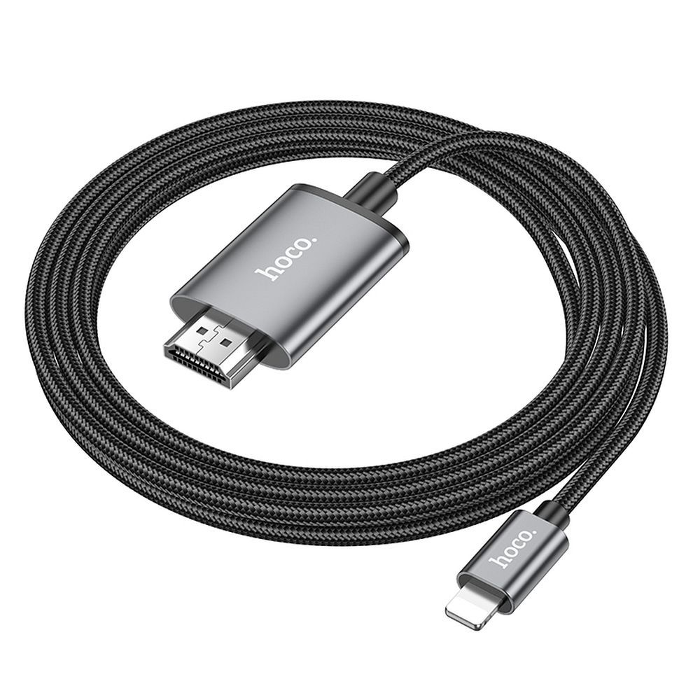 Audio- och videokabel Lightning - HDMI HOCO UA27, 2m, Grå