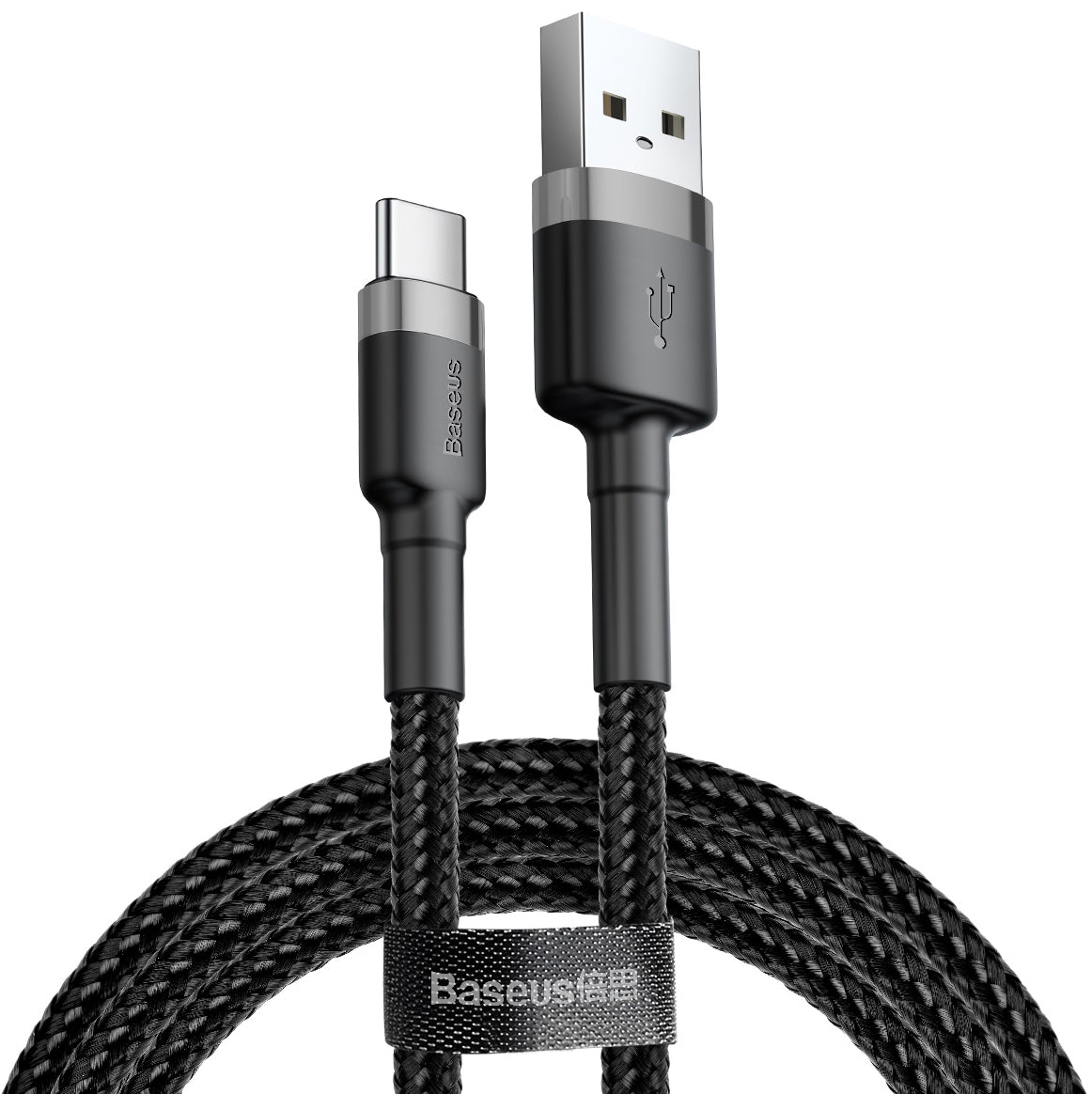 USB-A till USB-C data- och laddningskabel Baseus Cafule, 60W, 1m, Grå CATKLF-BG1