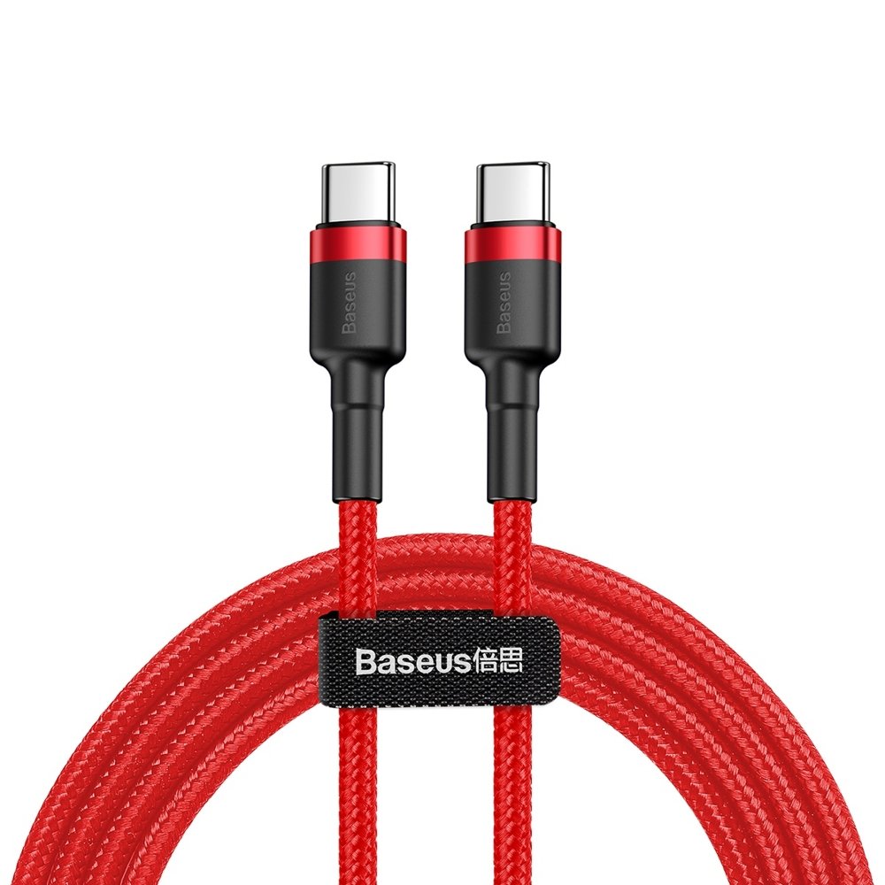 USB-C data- och laddningskabel - USB-C Baseus Cafule, 60W, 1m, Röd CATKLF-G09