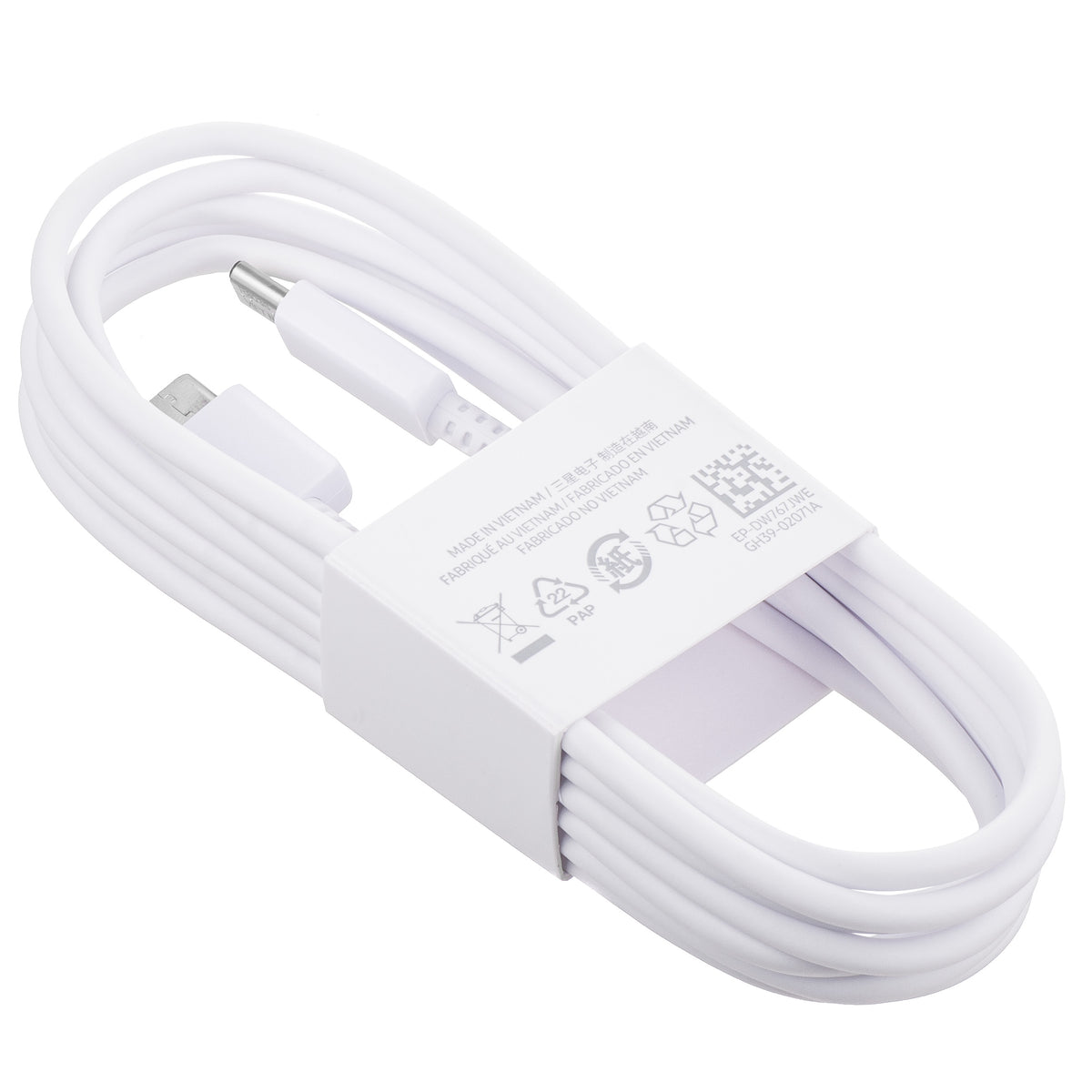 USB-C - USB-C data- och laddningskabel Samsung EP-DW767JWE, 25W, 1.8m, Vit GP-TOU021RFCWW