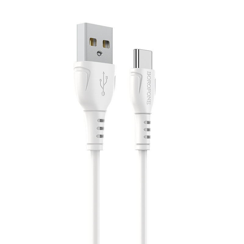 Data- och laddningskabel USB-A till USB-C Borofone BX51 Triumph, 20W, 1m, Vit