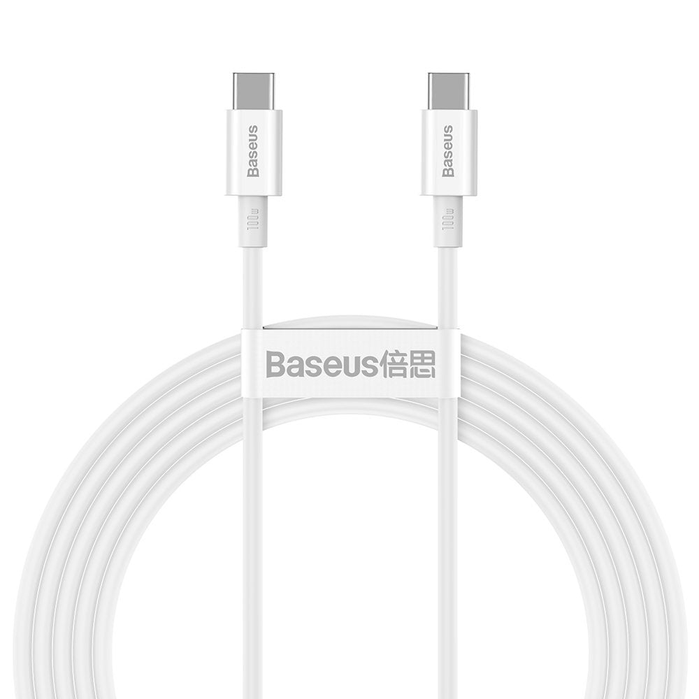 USB-C Data- och laddningskabel - USB-C Baseus Superior Series, 100W, 2m, Vit CATYS-C02