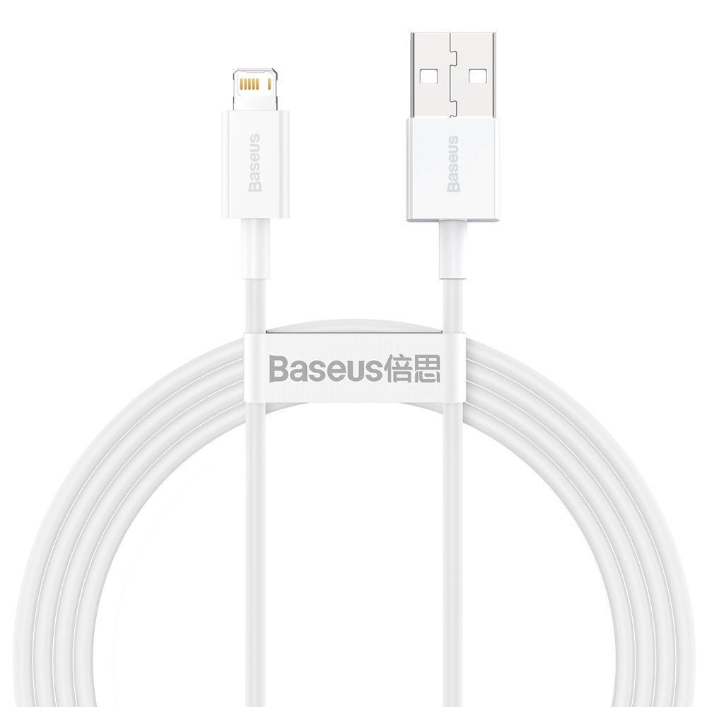 Data- och laddningskabel USB-A - Lightning Baseus Superior Series, 20W, 1.5m, Vit CALYS-B02