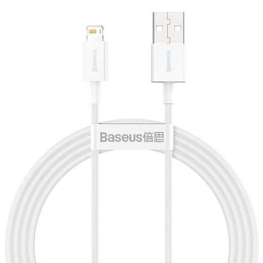 Data- och laddningskabel USB-A - Lightning Baseus Superior Series, 20W, 1,5m, Vit CALYS-B02