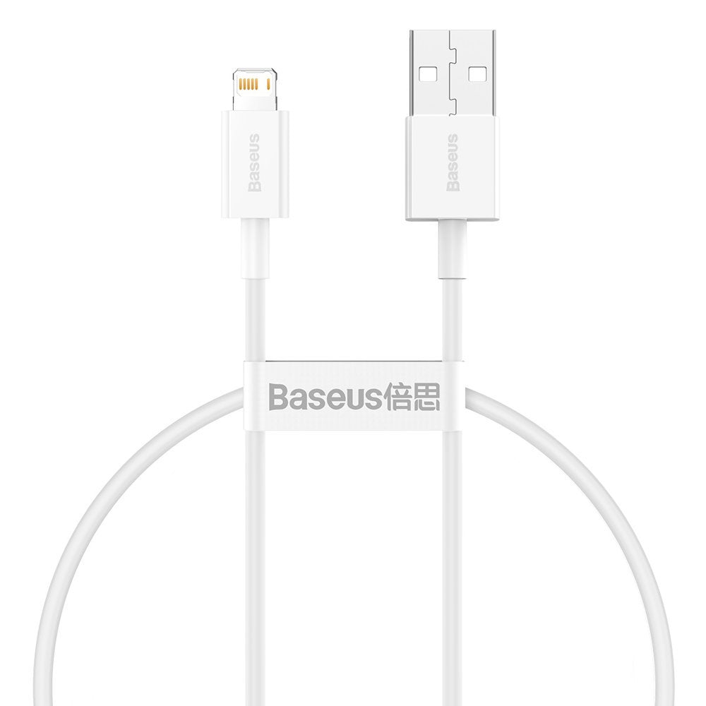 USB-A - Lightning Data- och Laddningskabel Baseus Superior Series, 20W, 0.25m, Vit CALYS-02