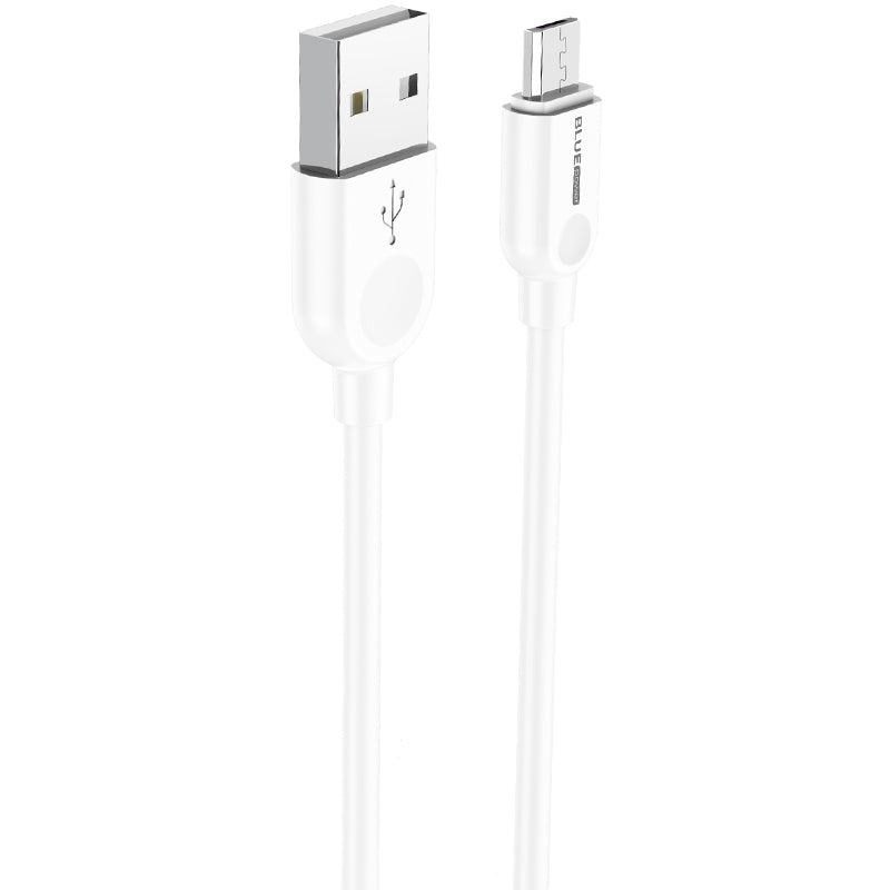Data- och laddningskabel från USB-A till microUSB BLUE Power BM2BX14 LinkJet, 18W, 2m, Vit