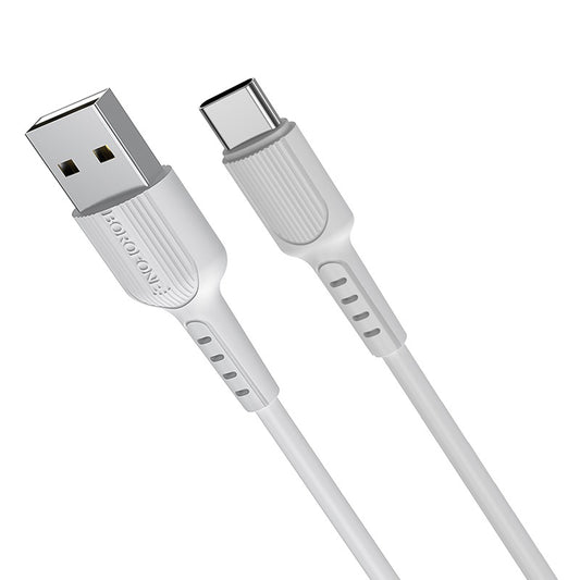 Data- och laddningskabel USB-A - USB-C Borofone BX16, 18W, 1m, vit