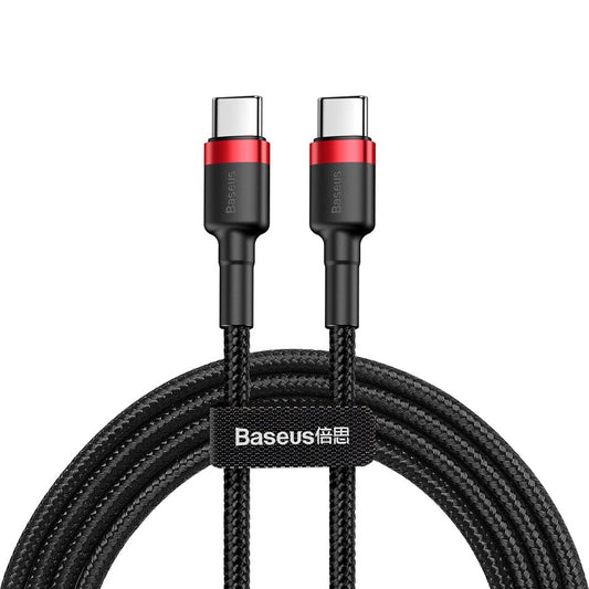 USB-C data- och laddningskabel - USB-C Baseus Cafule, 60W, 1m, Röd CATKLF-G91
